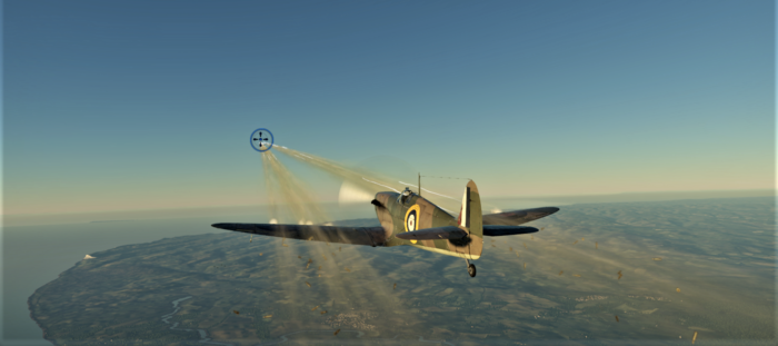 ゲームWar Thunder空軍機体の機銃の弾道の画像