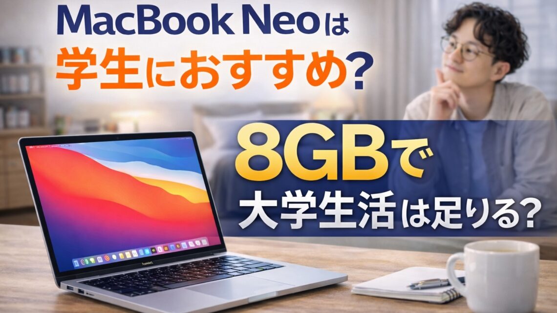 MacBook Neoは学生におすすめ？大学生の用途で十分かを解説
