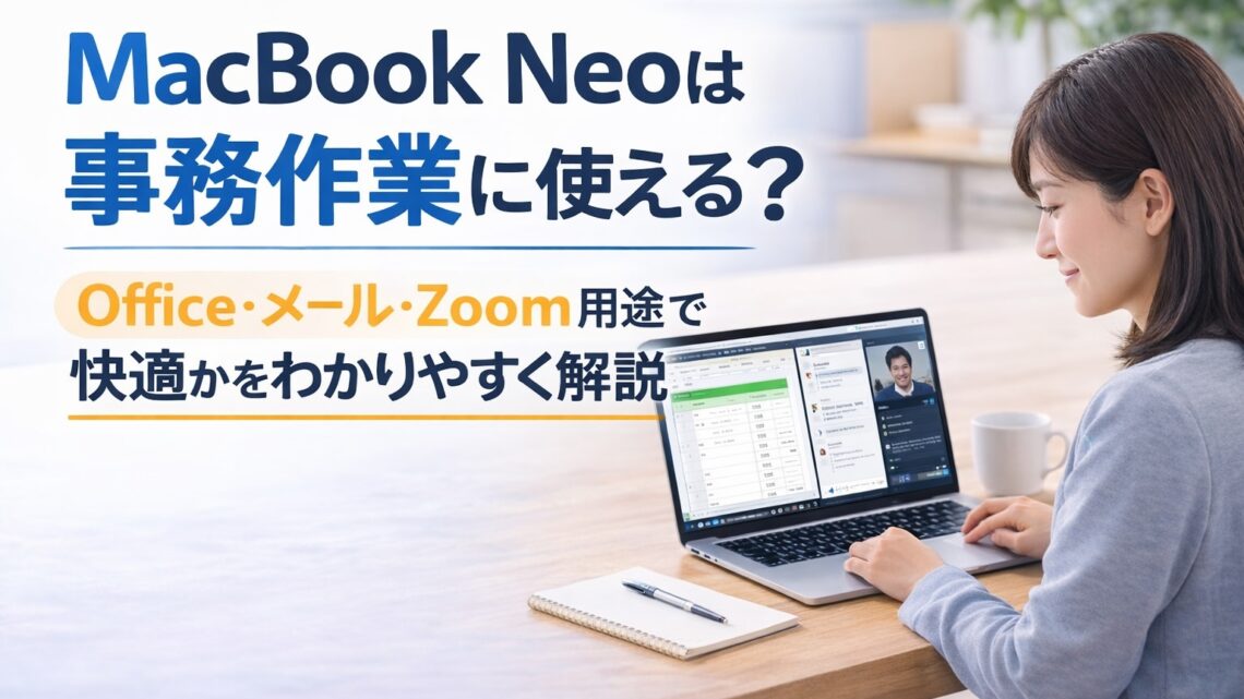 MacBook Neoは事務作業に使える？Office・メール・Zoom用途で快適かをわかりやすく解説