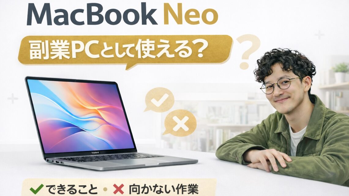MacBook Neoは副業PCとして使える？できること・向かない作業をわかりやすく解説