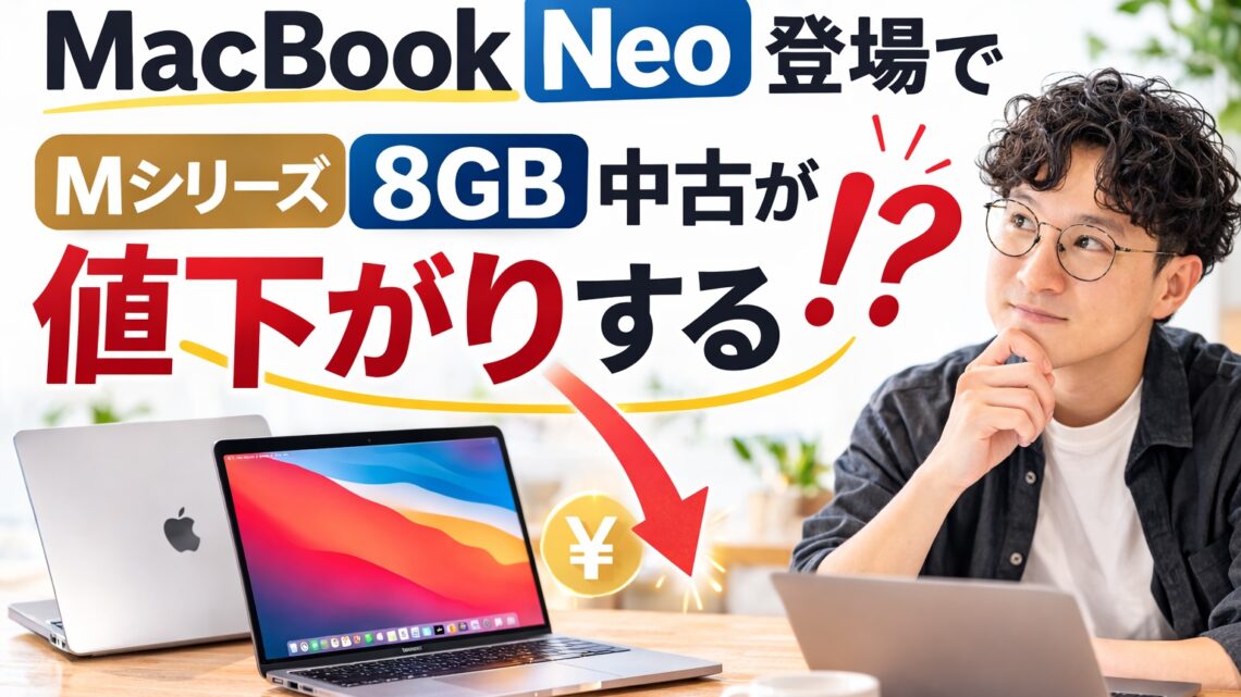 MacBook Neo登場でMシリーズ8GB中古が値下がりする！？