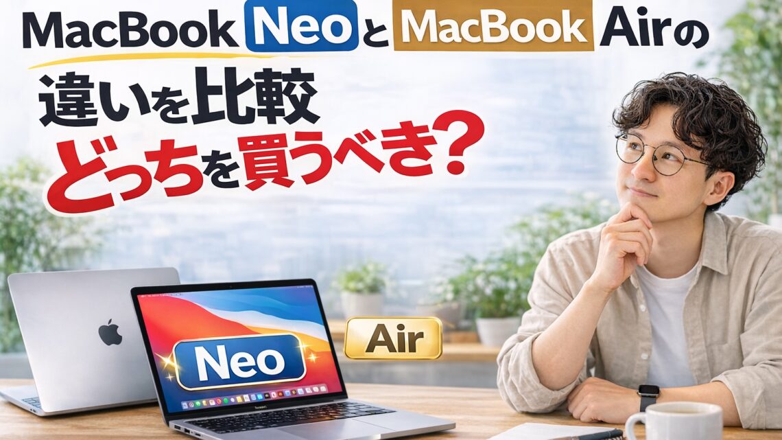 MacBook NeoとMacBook Airの違いを比較｜どっちを買うべき？【2026年版】