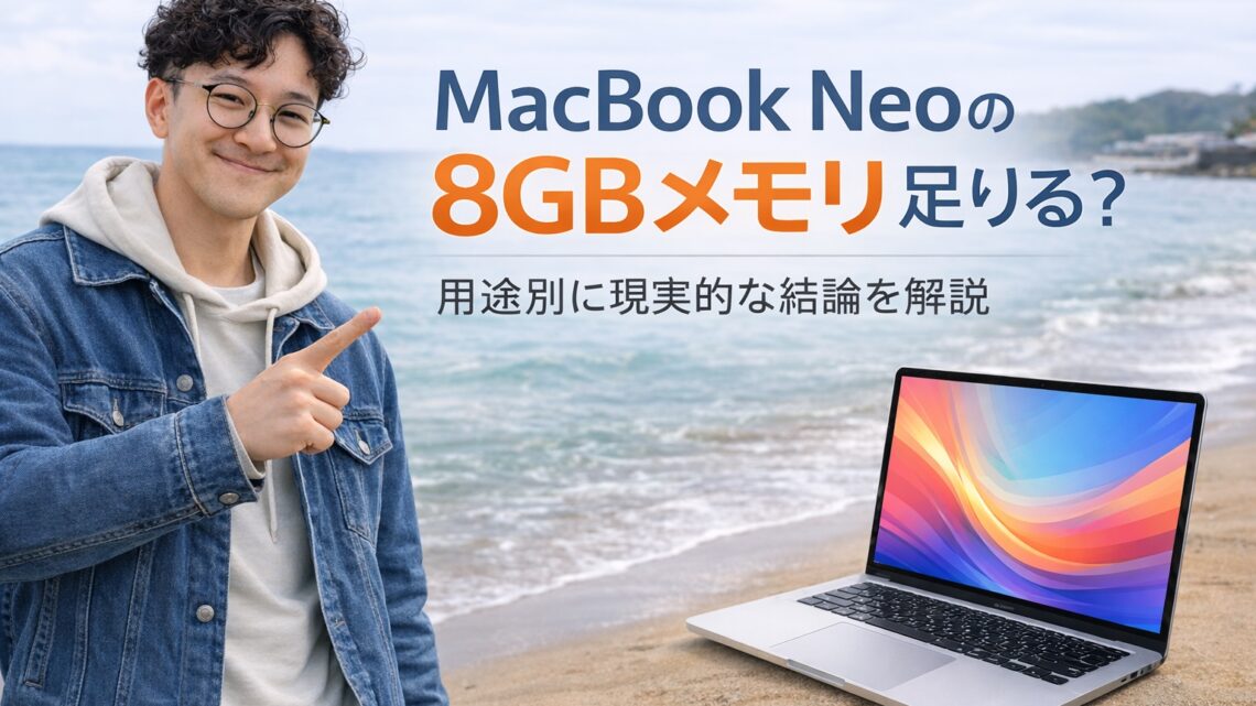 MacBook Neoの8GBメモリは足りる?用途別に現実的な結論を解説