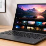 ノートPCで動画視聴をしている画像