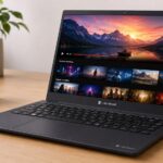 ノートPCで動画視聴をしている画像