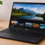 ノートPCで動画視聴をしている画像