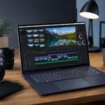 DynabookのノートPCで動画編集をしている画像