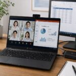 DynabookのノートPCでリモートワークをしている画像