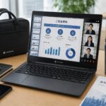 DynabookのノートPCでWeb商談をしている画像