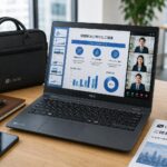 NECのノートPCでWeb商談をしている画像