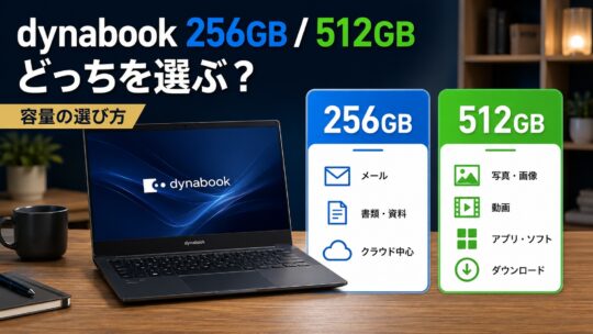 Dynabookは256GBと512GBどっちを選ぶべき？容量の選び方を解説