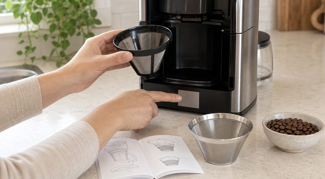 コーヒーメーカーのメッシュフィルター交換｜粗びき・中細びきと対応型番の見分け方