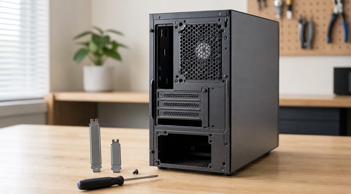 PCケースのPCIスロットカバーをなくした｜形状・サイズと固定ネジの選び方