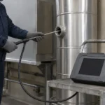 排ガス測定機器を使った設備点検