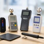 複数の静電気測定器と測定用アクセサリを並べたイメージ