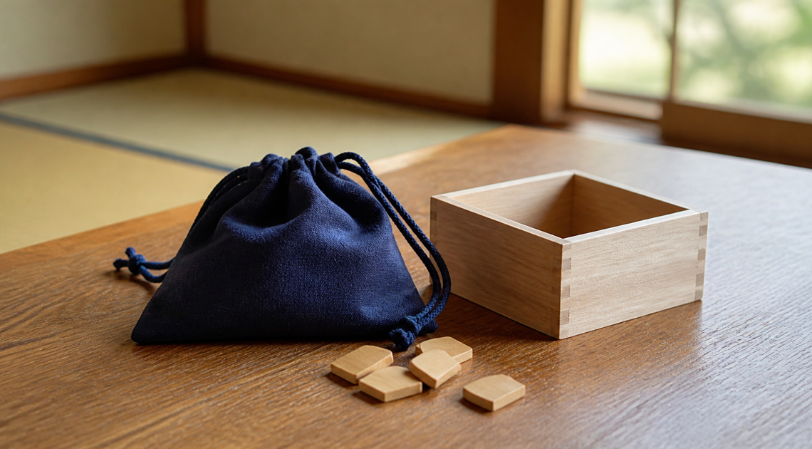 将棋の駒袋｜駒の大きさ・素材・駒箱との収まり