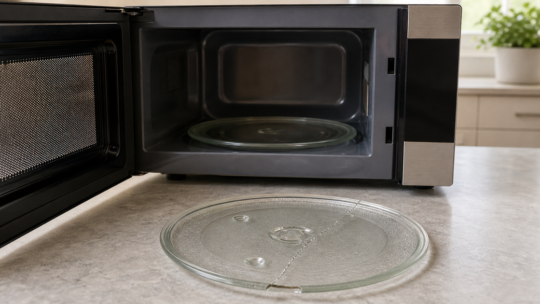 電子レンジの丸皿が割れた｜本体型番・直径・回転軸の確認方法