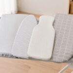 さまざまな形や素材のアイロン台カバーを並べたイメージ