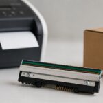 サーマルプリントヘッドとラベルプリンターを並べた商品イメージ
