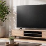明るいリビングに大型テレビを設置したイメージ