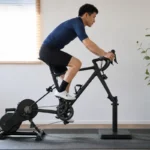 後輪トレーナーと前輪昇降装置を併用する室内自転車