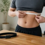 胸囲を測りながら胸ストラップのサイズを確認するランナー