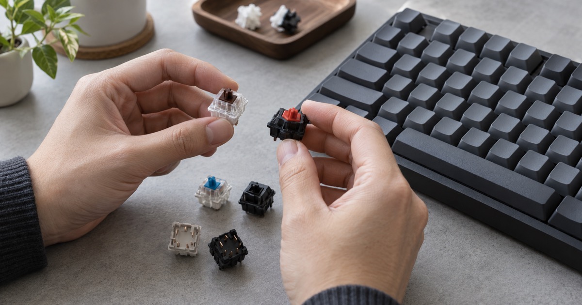 メカニカルキーボードの交換用キースイッチ｜3ピン・5ピンと軸種類で