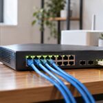 NASやPCにつながる10GbEスイッチをデスク上に設置したネットワーク環境