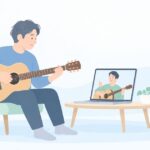 大人からギターを始めたいをイメージしたイラスト