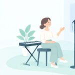 歌が苦手で人前で歌えないをイメージしたイラスト