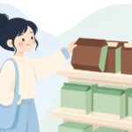 カカオを使わないお菓子を選ぶ様子をイメージしたイラスト