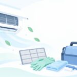エアコンの臭いは自分で落とせるをイメージしたイラスト