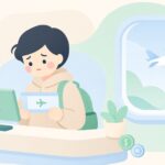 国際線の航空券と燃油サーチャージをイメージしたイラスト
