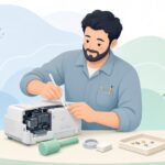 樹脂製オープニングツールで家電の外装を開ける様子をイメージしたイラスト