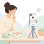 課題動画の撮影をイメージしたイラスト