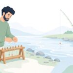 鮎ハナカン仕掛け用編み付け台をイメージしたイラスト