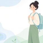リュックの肩ベルト調整をイメージしたイラスト