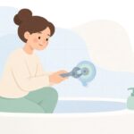 浴槽の追いだき循環金具を交換する様子をイメージしたイラスト