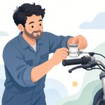 ブレーキマスターリザーバーにバンドを取り付ける様子をイメージしたイラスト