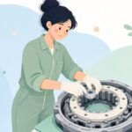 バイクのクラッチリフターベアリングを交換する様子をイメージしたイラスト
