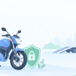 バイク通勤で盗難や故障が心配をイメージしたイラスト