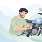 燃料ホースに逆止弁を取り付ける様子をイメージしたイラスト