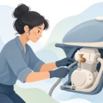 バイクにメッシュ燃料ホースを取り付ける様子をイメージしたイラスト