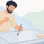 ガラスカッター用オイルをイメージしたイラスト