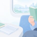 電車で本のタイトルを隠すにはをイメージしたイラスト