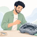 ブレーキキャリパーシール溝クリーナーをイメージしたイラスト