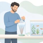 ブラインシュリンプ孵化器を準備する様子をイメージしたイラスト
