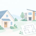工務店とハウスメーカーどちらに頼むをイメージしたイラスト