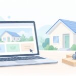 工務店のホームページを自分で作りたいをイメージしたイラスト