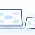 オンラインホワイトボードとパソコンをイメージしたイラスト